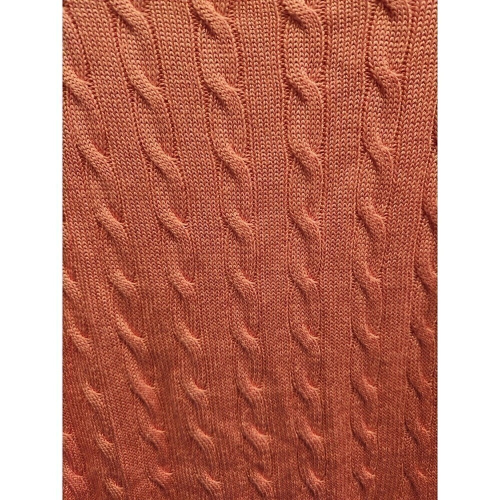 Lauren Ralph Lauren Womens Cable Knit Sweater Barbie Pink Long Sleeve Sz XL - Picture 2 of 8